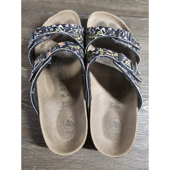 Birkenstock Sydney Watercolor Flower Navy Birko-Flor Floral EUR 39 - Picture 5 of 8